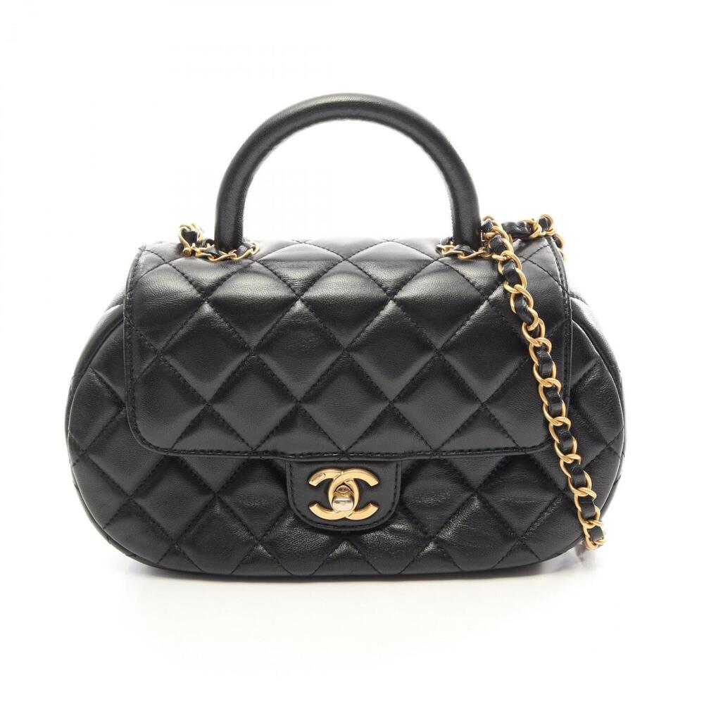 Chanel Matelassé Top Handle 2-Way Shoulder Bag/Handbag, Lambskin Leather, Wom...